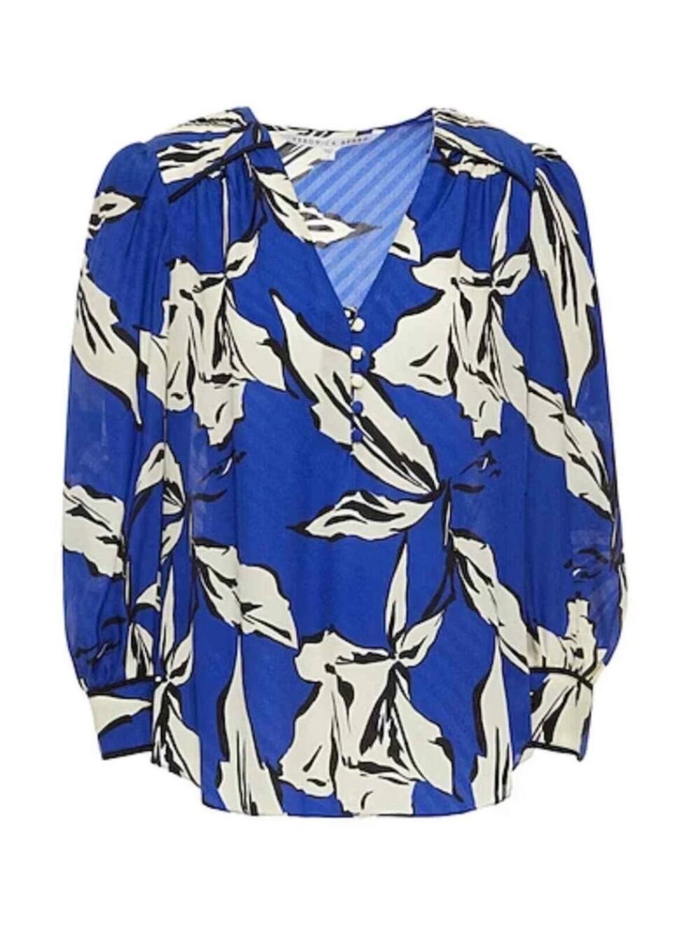 Veronica Beard Silk Blend Satin Milan Floral Blouse Jacquard Size 2 XS $395 NWT